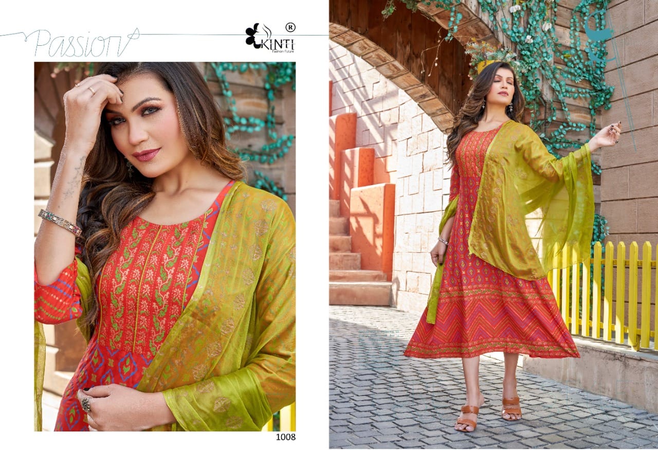 Kinti Heena 1 Festive Wear Wholesale Kurtis With Dupatta Collection